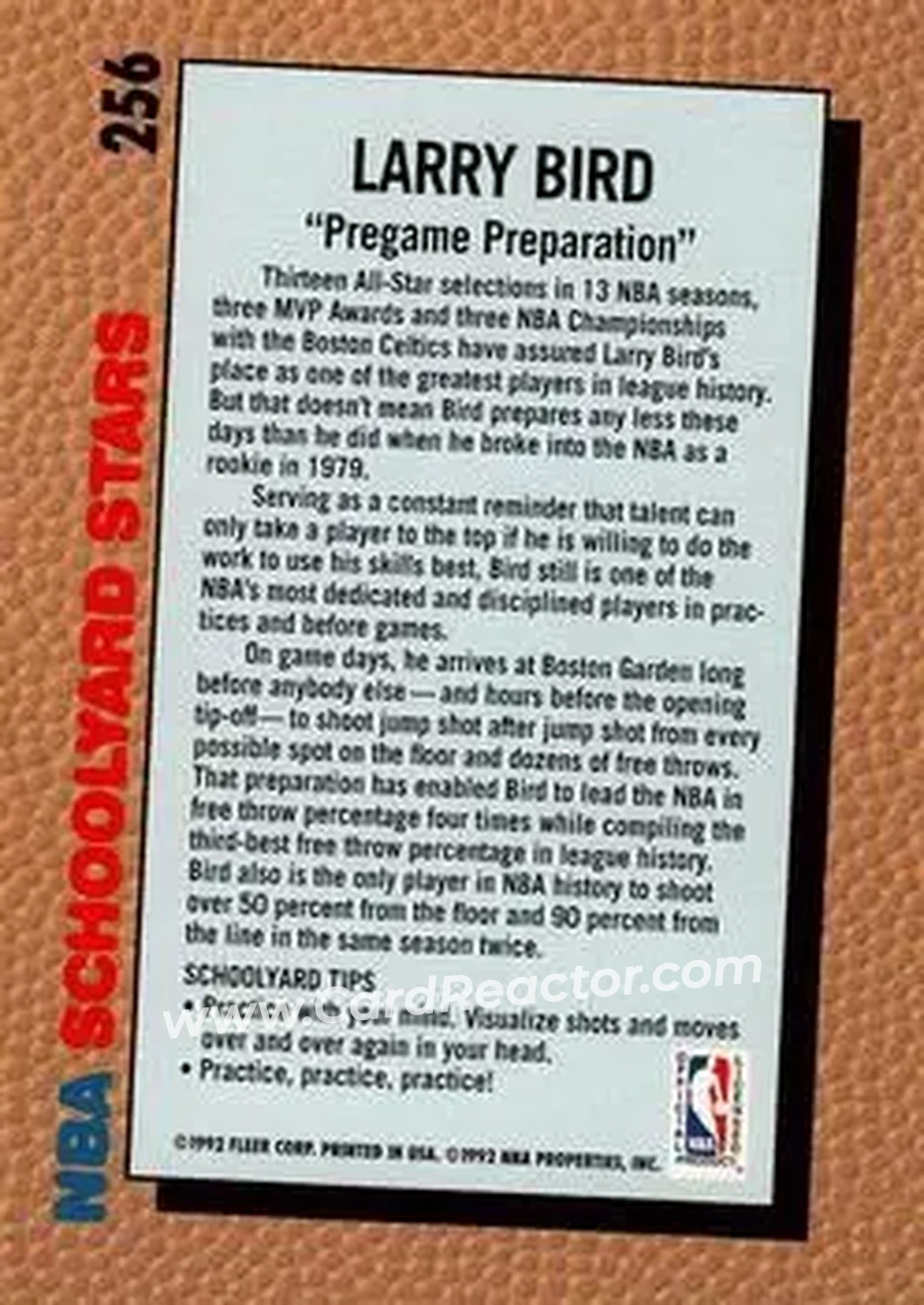 1992-93 Fleer #256 - Larry Bird - Boston Celtics - Back