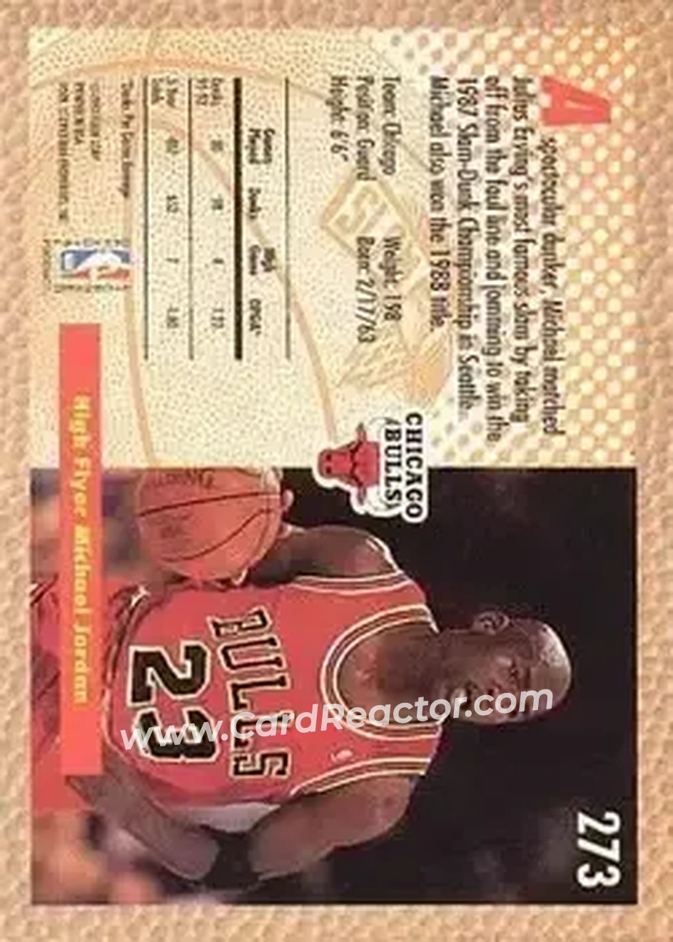 1992-93 Fleer #273 - Michael Jordan - Chicago Bulls - Back
