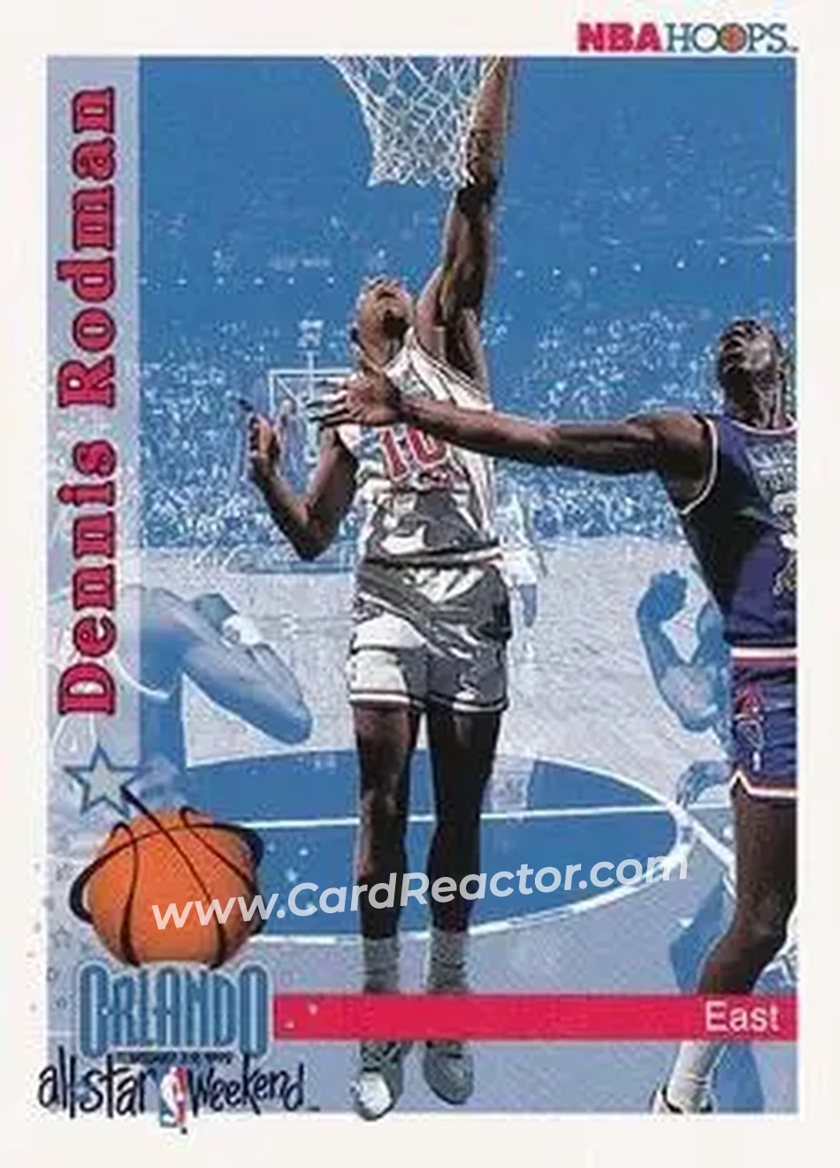 1992-93 Hoops #302 - Dennis Rodman - Detroit Pistons - Front