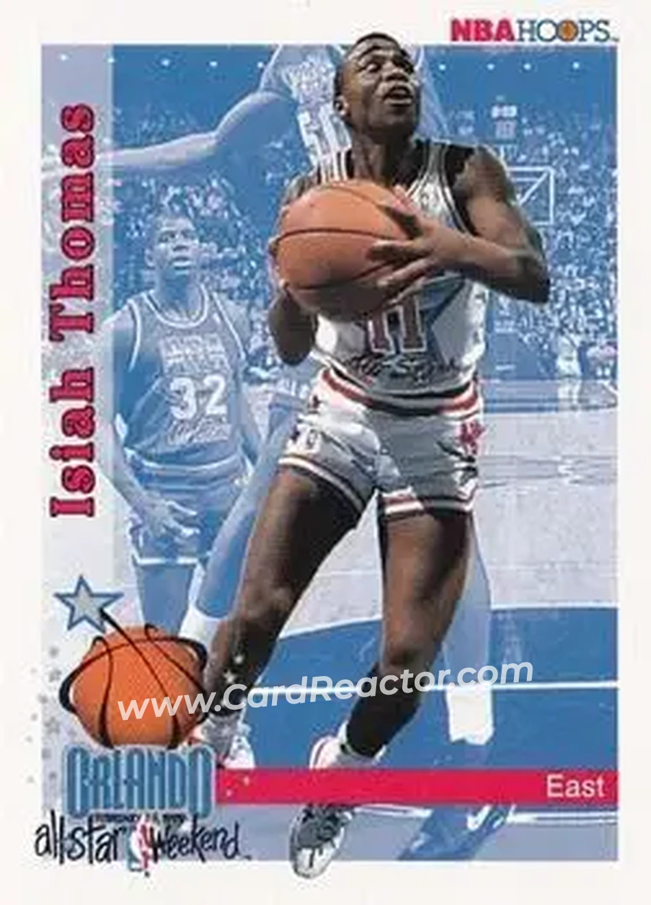 1992-93 Hoops #303 - Isiah Thomas - Detroit Pistons - Front
