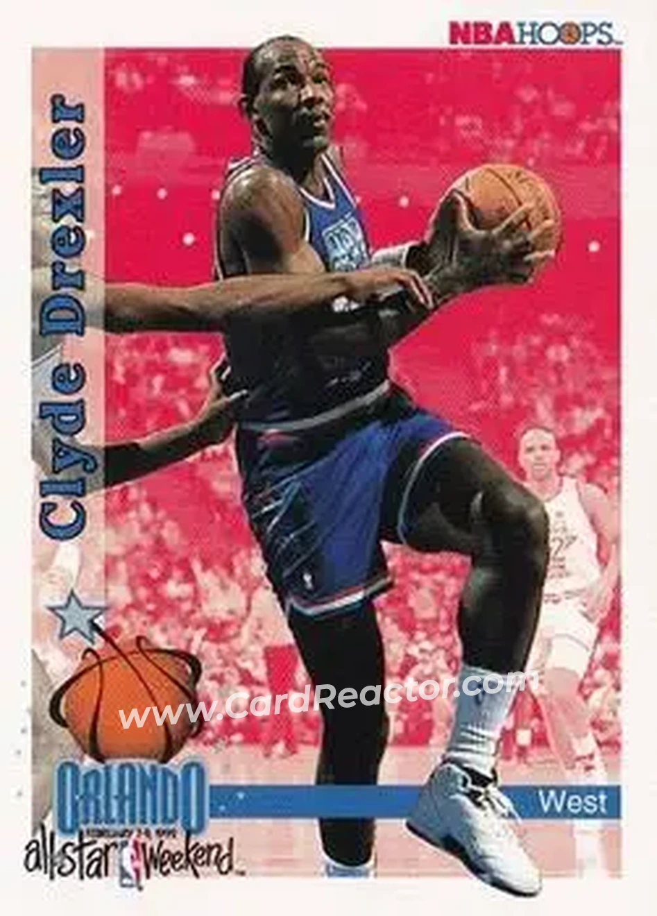 1992-93 Hoops #306 - Clyde Drexler - Portland Trail Blazers - Front