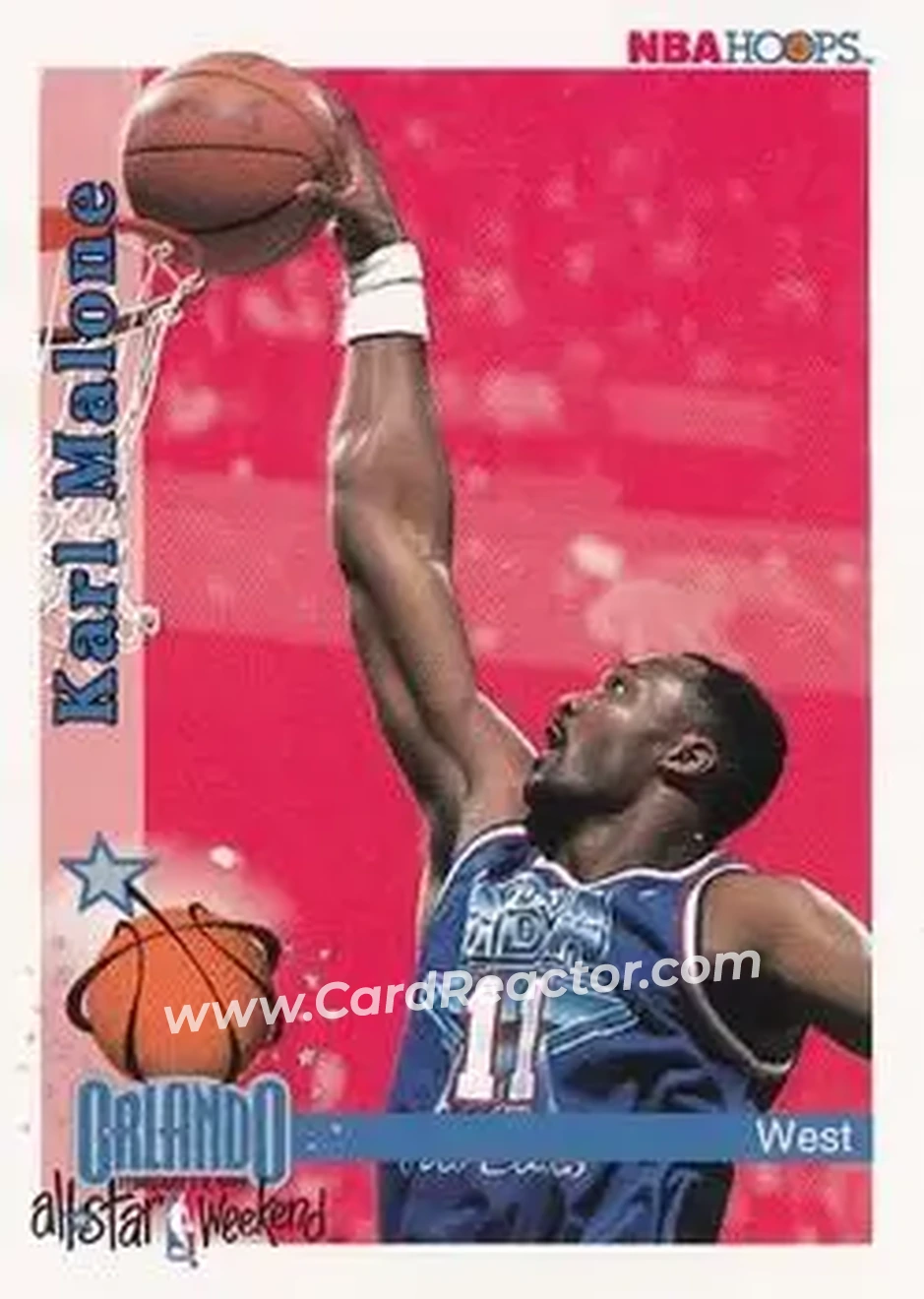 1992-93 Hoops #311 - Karl Malone - Utah Jazz - Front