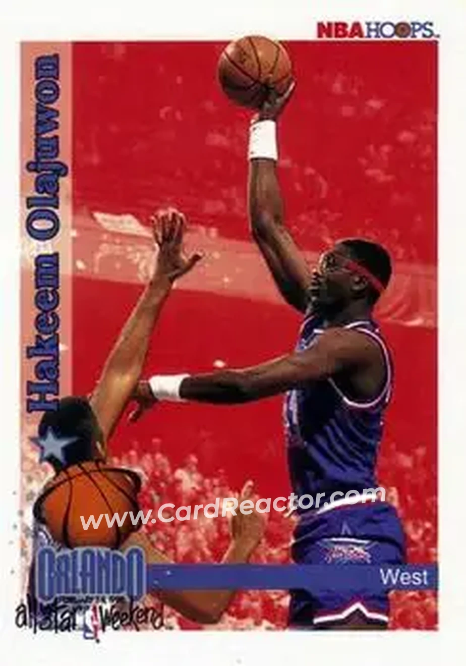 1992-93 Hoops #314 - Hakeem Olajuwon - Houston Rockets - Front