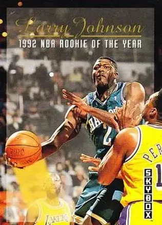 1992-93 SkyBox #319 - Larry Johnson - Charlotte Hornets