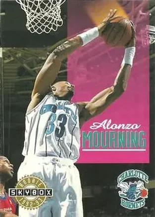 1992-93 SkyBox #332 - Alonzo Mourning - Charlotte Hornets