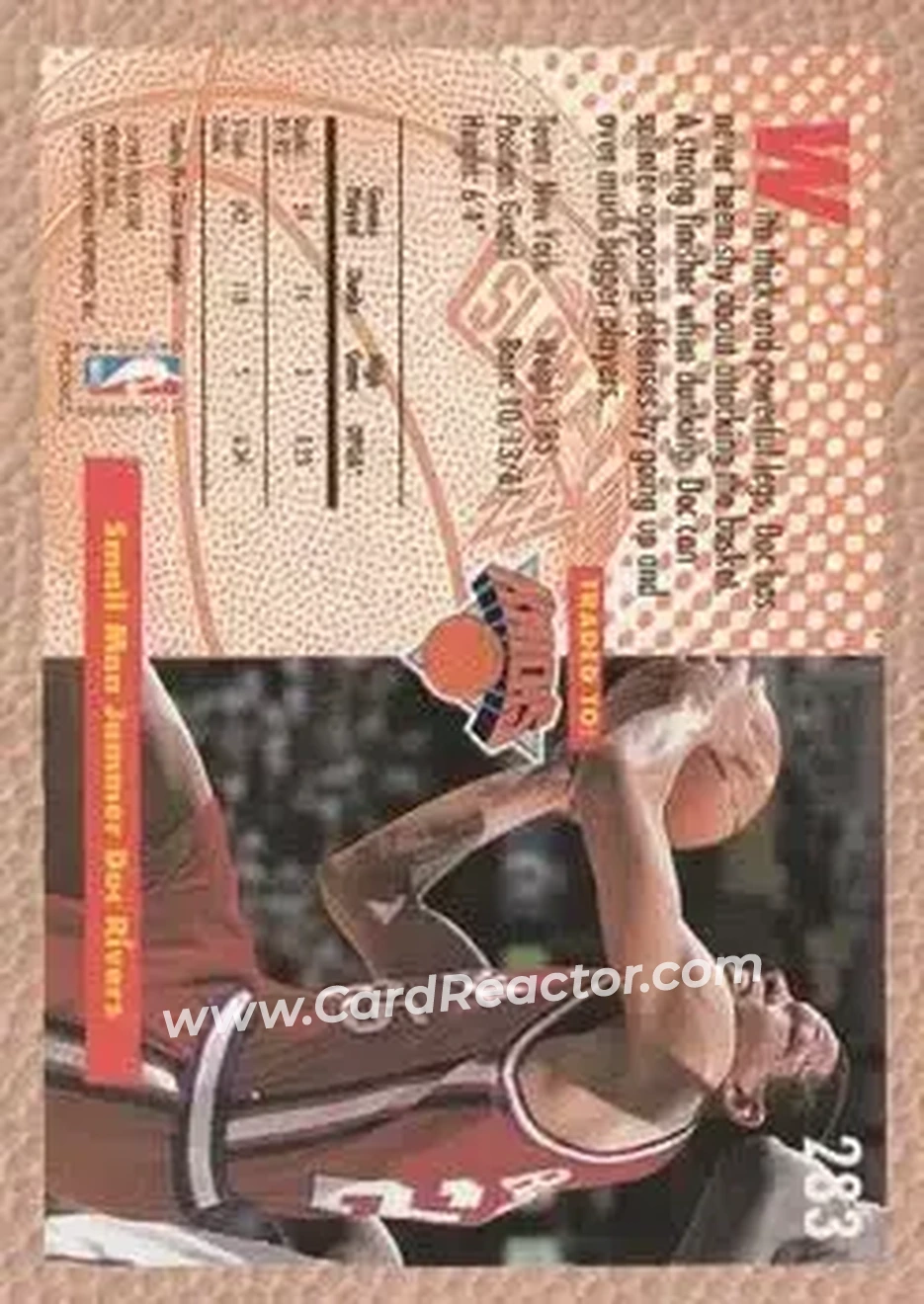 1992-93 Fleer #283 - Doc Rivers - Los Angeles Clippers - Back