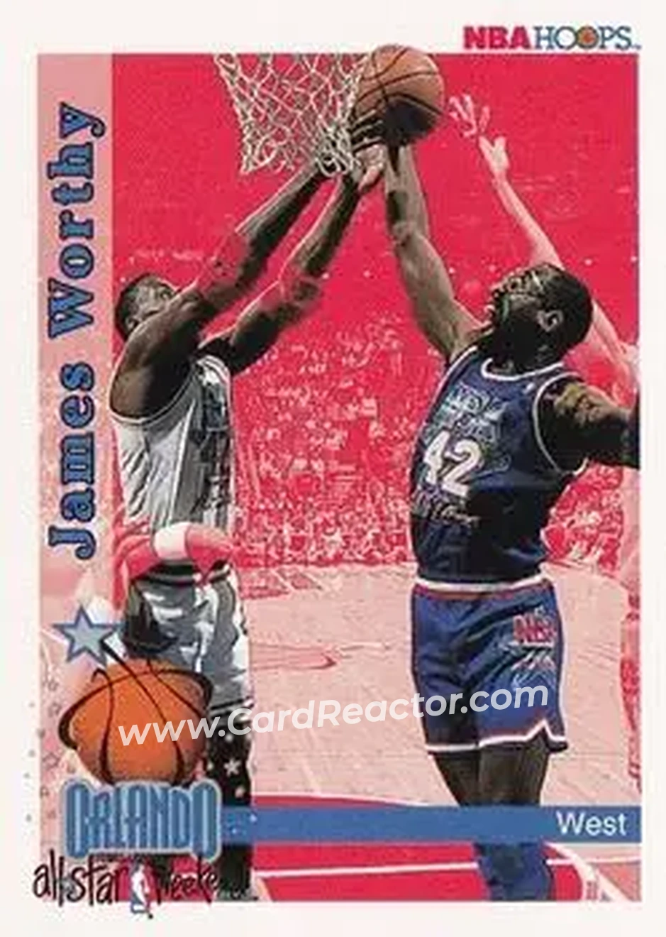 1992-93 Hoops #318 - James Worthy - Los Angeles Lakers - Front