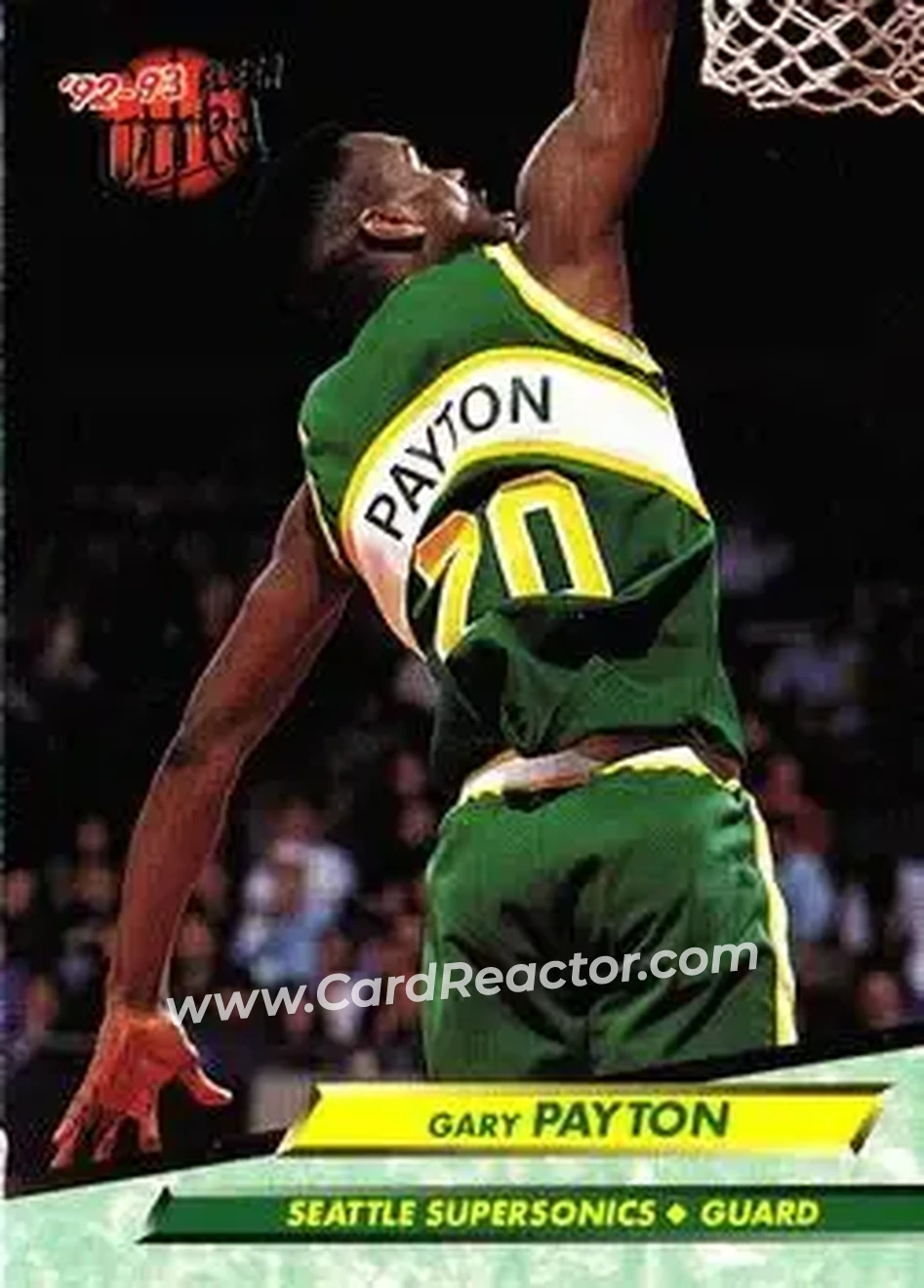1992-93 Ultra #175 - Gary Payton - Seattle SuperSonics - Front