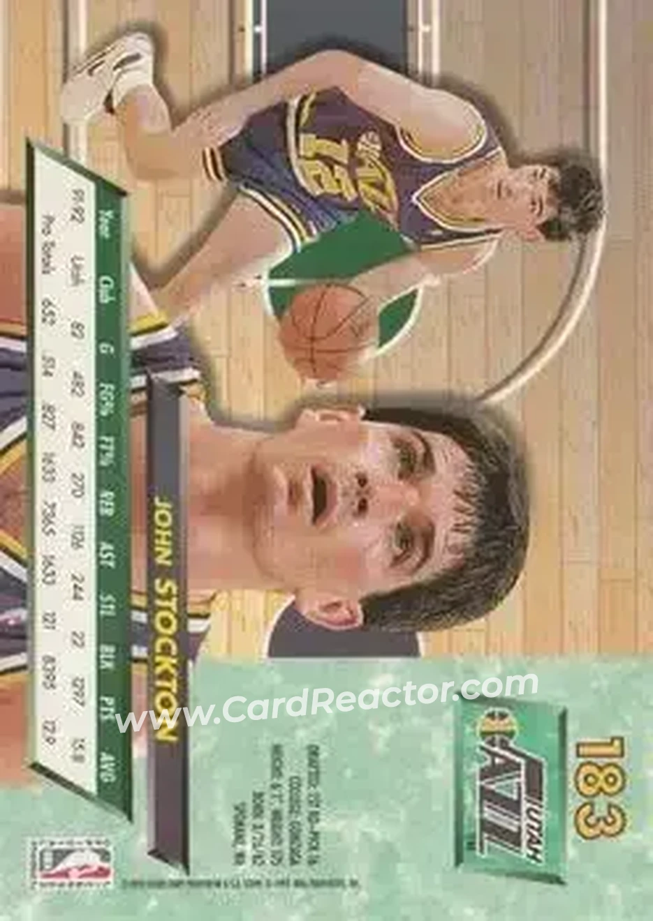 1992-93 Ultra #183 - John Stockton - Utah Jazz - Back 1992-93 Ultra #183 - John Stockton - Utah Jazz - Back