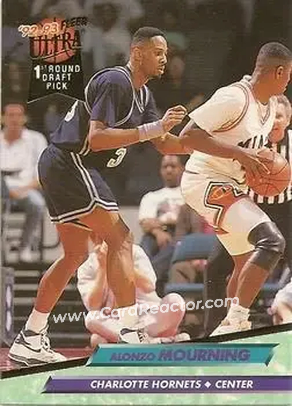 1992-93 Ultra #193 - Alonzo Mourning - Charlotte Hornets - Front 1992-93 Ultra #193 - Alonzo Mourning - Charlotte Hornets - Front
