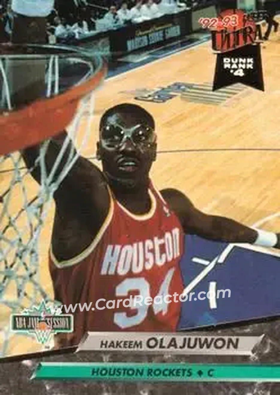 1992-93 Ultra #204 - Hakeem Olajuwon - Houston Rockets - Front