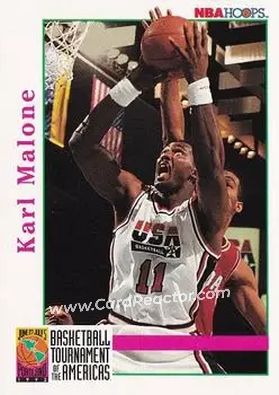 1992-93 Hoops #343 - Karl Malone - USA - Front