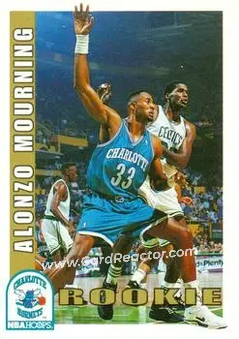 1992-93 Hoops #361 - Alonzo Mourning - Charlotte Hornets - Front 1992-93 Hoops #361 - Alonzo Mourning - Charlotte Hornets - Front