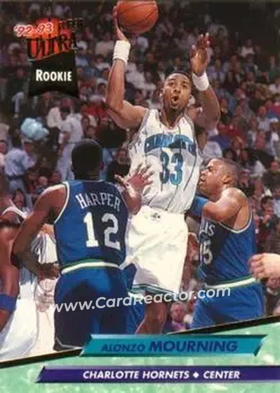 1992-93 Ultra #234 - Alonzo Mourning - Charlotte Hornets - Front 1992-93 Ultra #234 - Alonzo Mourning - Charlotte Hornets - Front