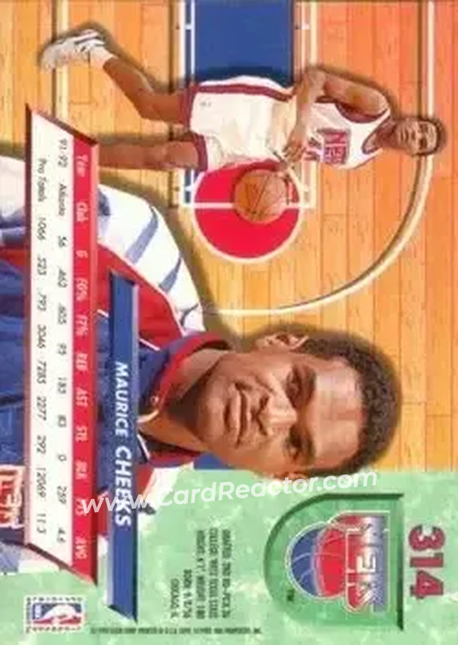 1992-93 Ultra #314 - Maurice Cheeks - New Jersey Nets - Back