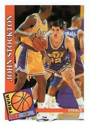 1992-93 Hoops #483 - John Stockton - Utah Jazz