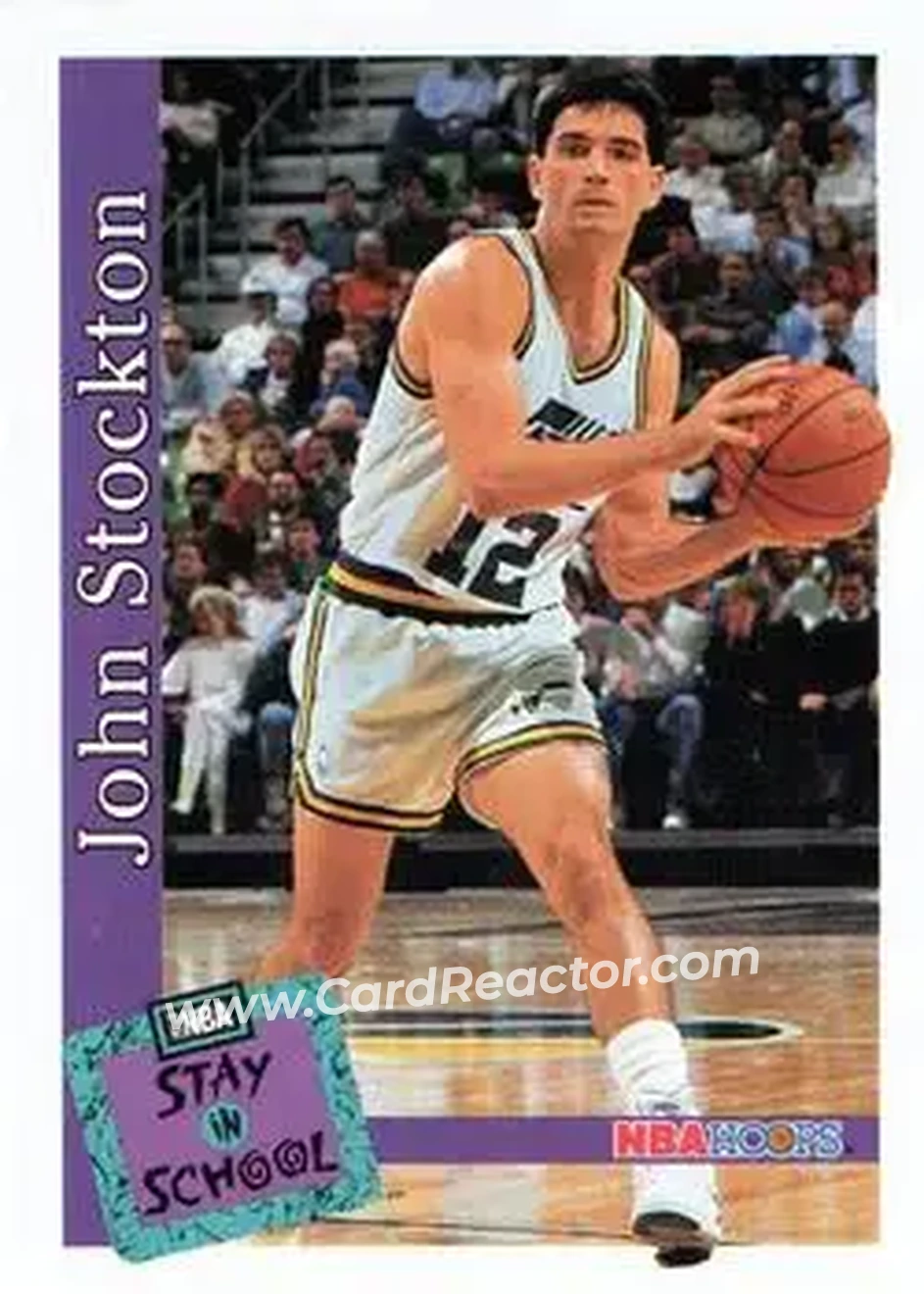 1992-93 Hoops #486 - John Stockton - Utah Jazz - Front