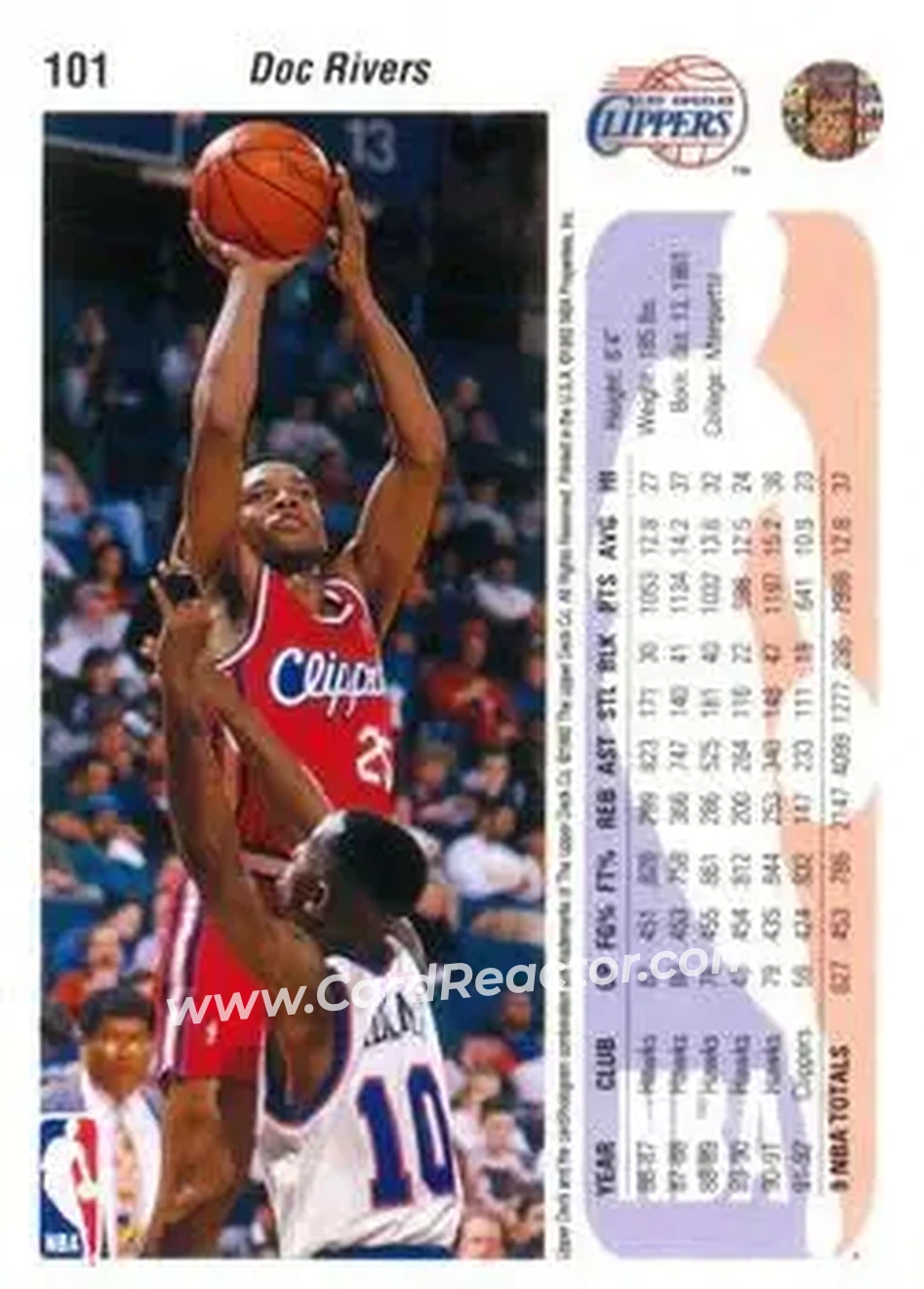 1992-93 Upper Deck #101 - Doc Rivers - New York Knicks - Back