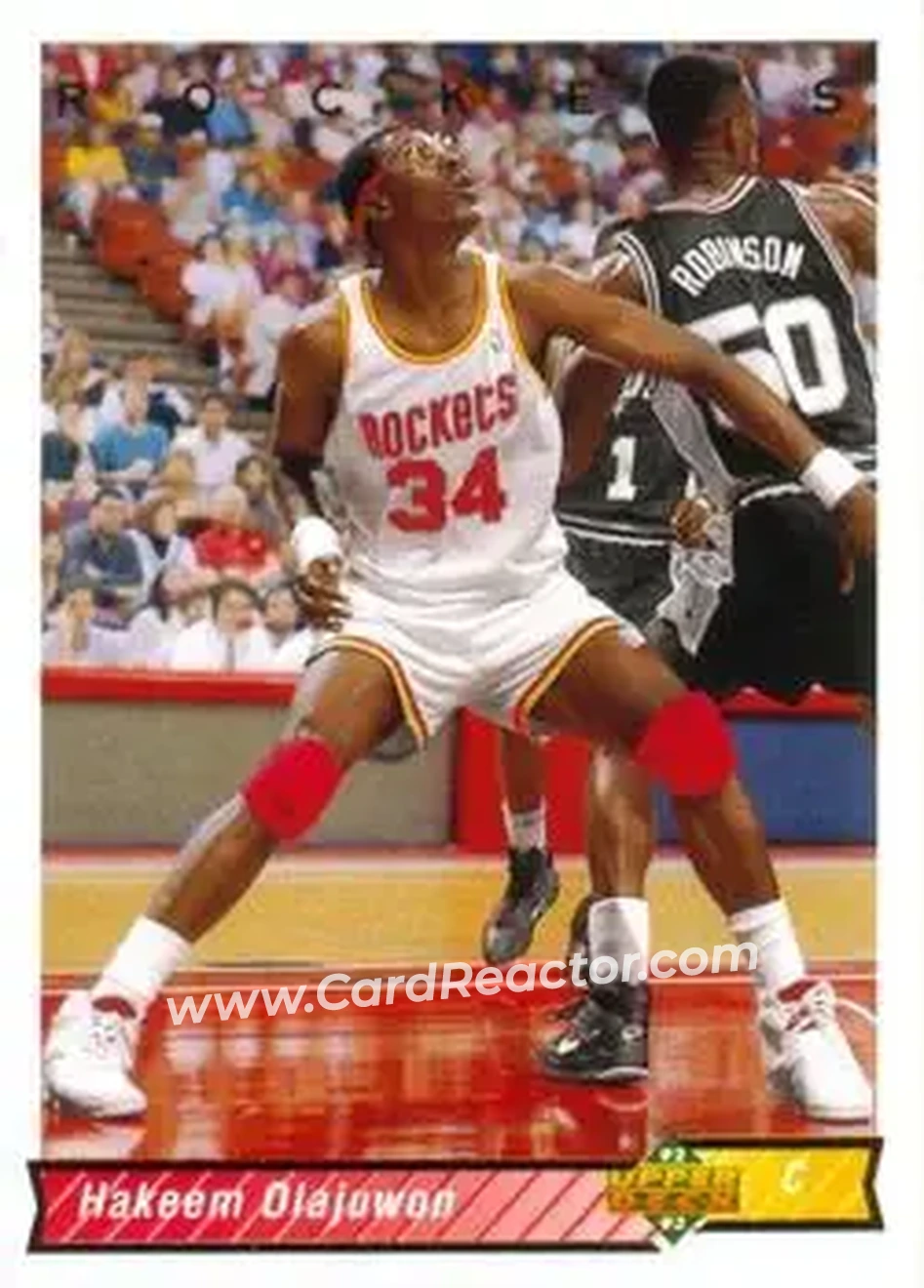 1992-93 Upper Deck #136 - Hakeem Olajuwon - Houston Rockets - Front