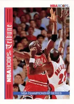 1992-93 Hoops - Single Inserts #TR1 - ? ? TR1? NBA Championship Series Inserted 1:32 Series Two foil packs Chicago Bulls - Portland Trail Blazers