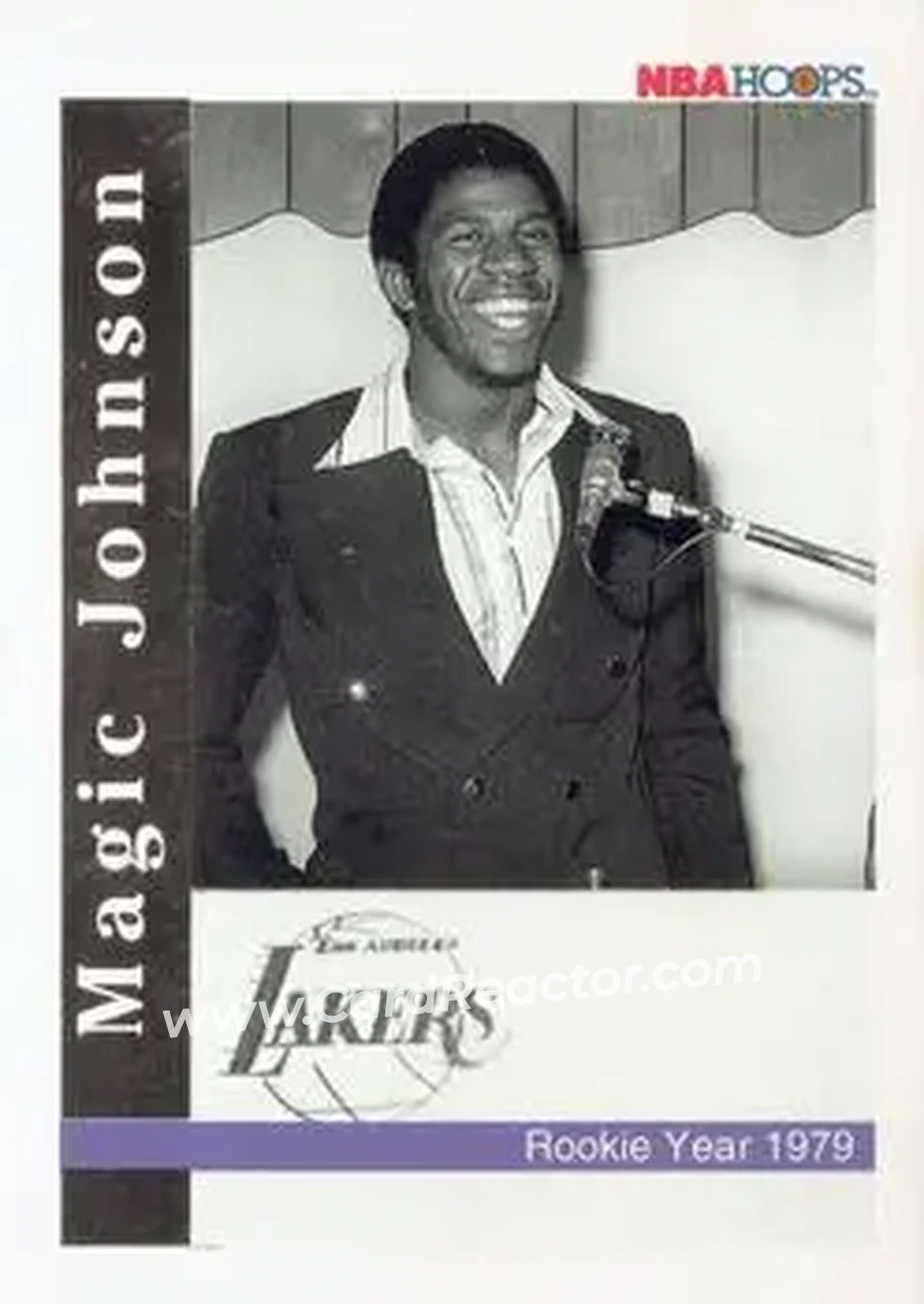 1992-93 Hoops - Single Inserts #NNO - Magic Johnson - Los Angeles Lakers - Front