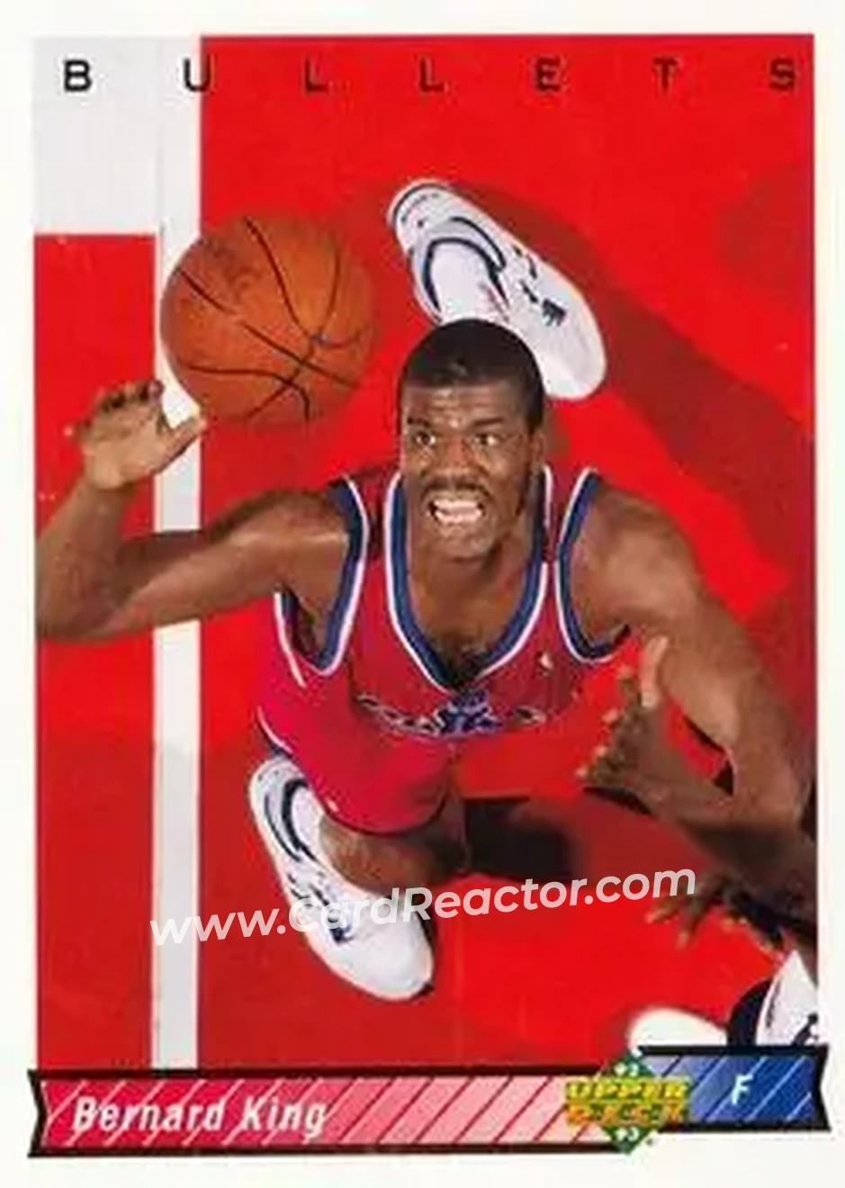 1992-93 Upper Deck #286 - Bernard King - Washington Bullets - Front