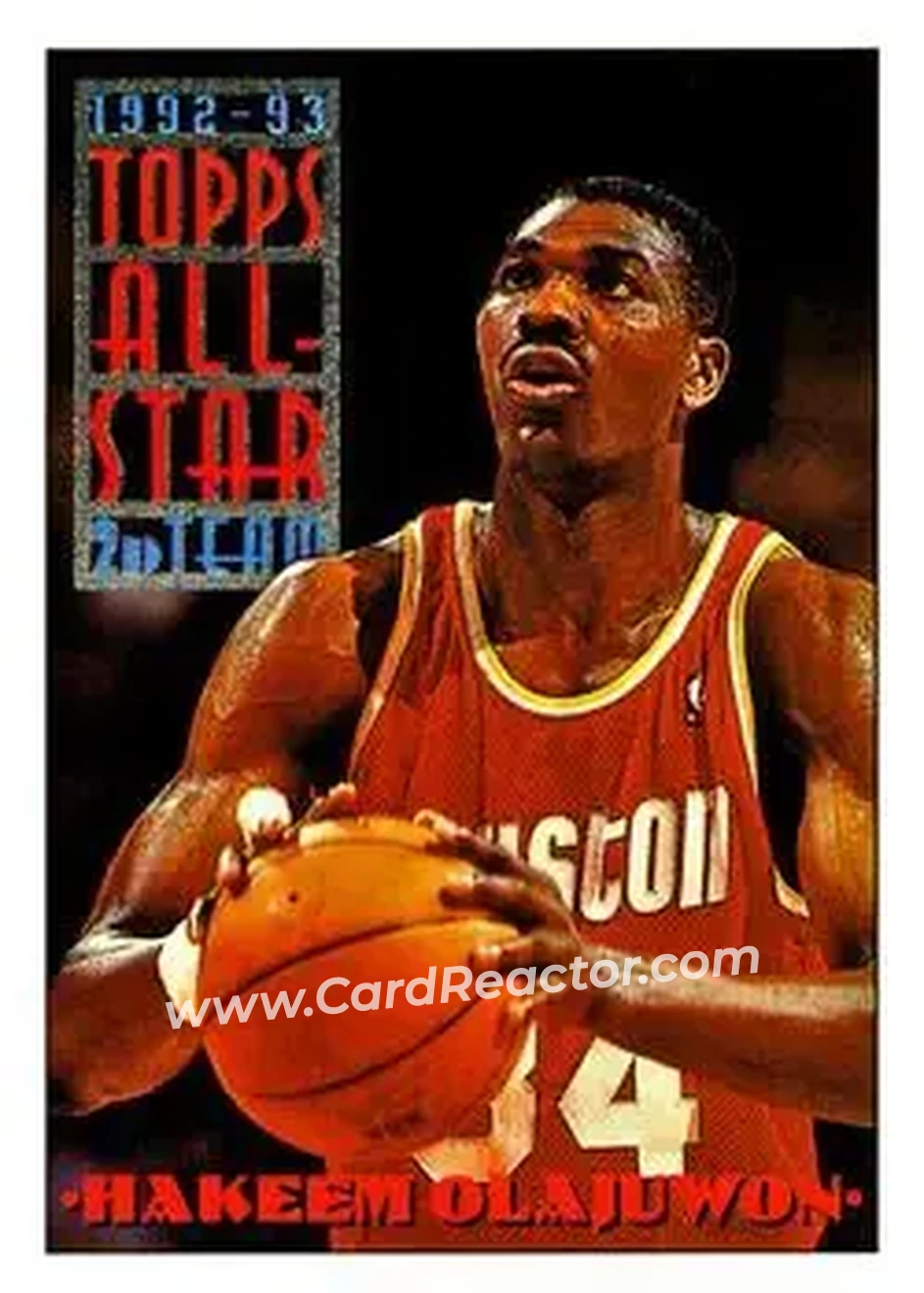 1993-94 Topps #116 - Hakeem Olajuwon - Houston Rockets - Front