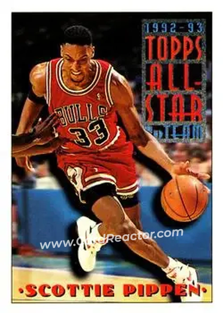 1993-94 Topps #117 - Scottie Pippen - Chicago Bulls - Front 1993-94 Topps #117 - Scottie Pippen - Chicago Bulls - Front