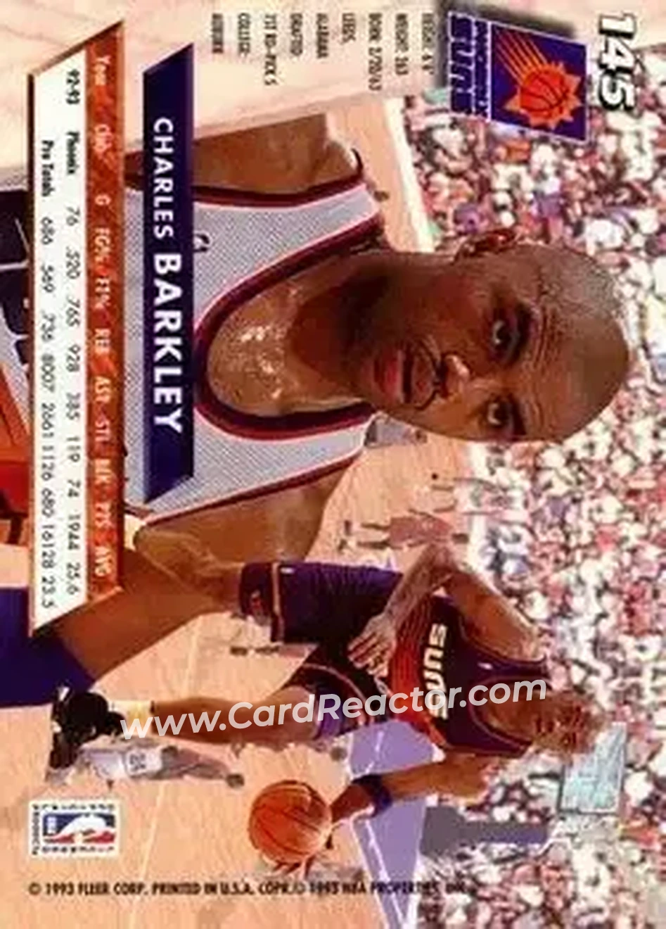 1993-94 Ultra #145 - Charles Barkley - Phoenix Suns - Back 1993-94 Ultra #145 - Charles Barkley - Phoenix Suns - Back