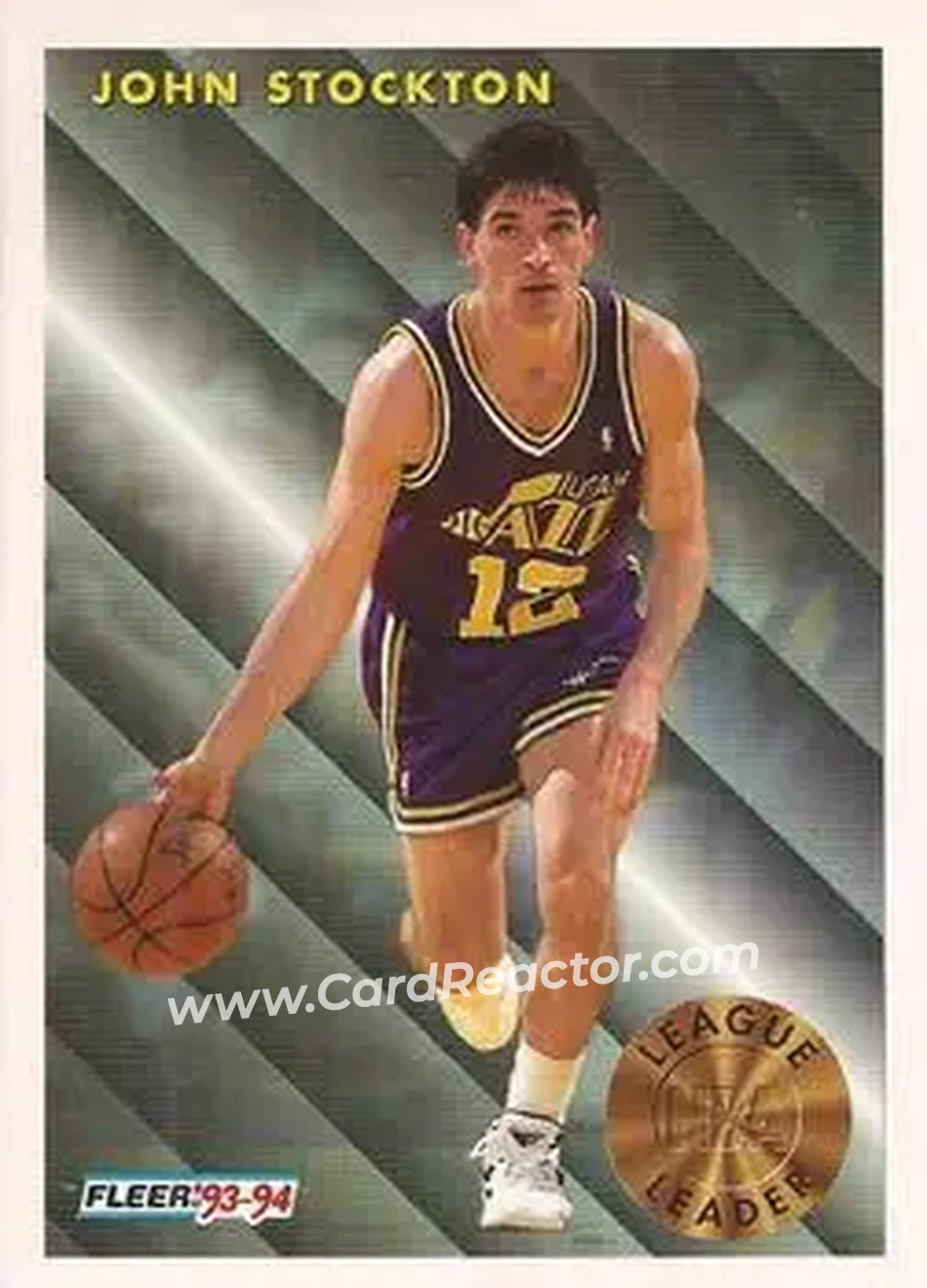 1993-94 Fleer #228 - John Stockton - Utah Jazz - Front 1993-94 Fleer #228 - John Stockton - Utah Jazz - Front