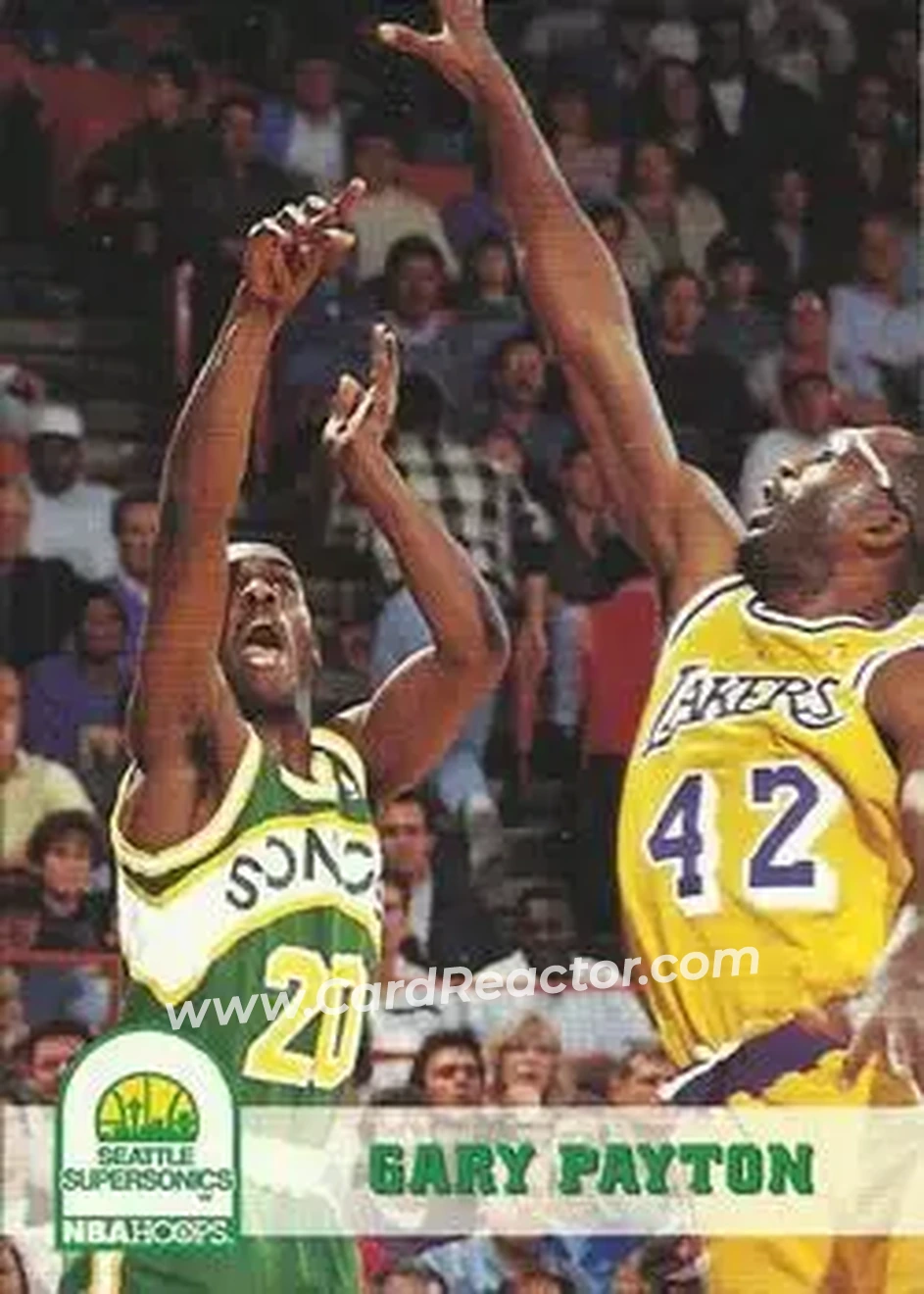 1993-94 Hoops #210 - Gary Payton - Seattle SuperSonics - Front