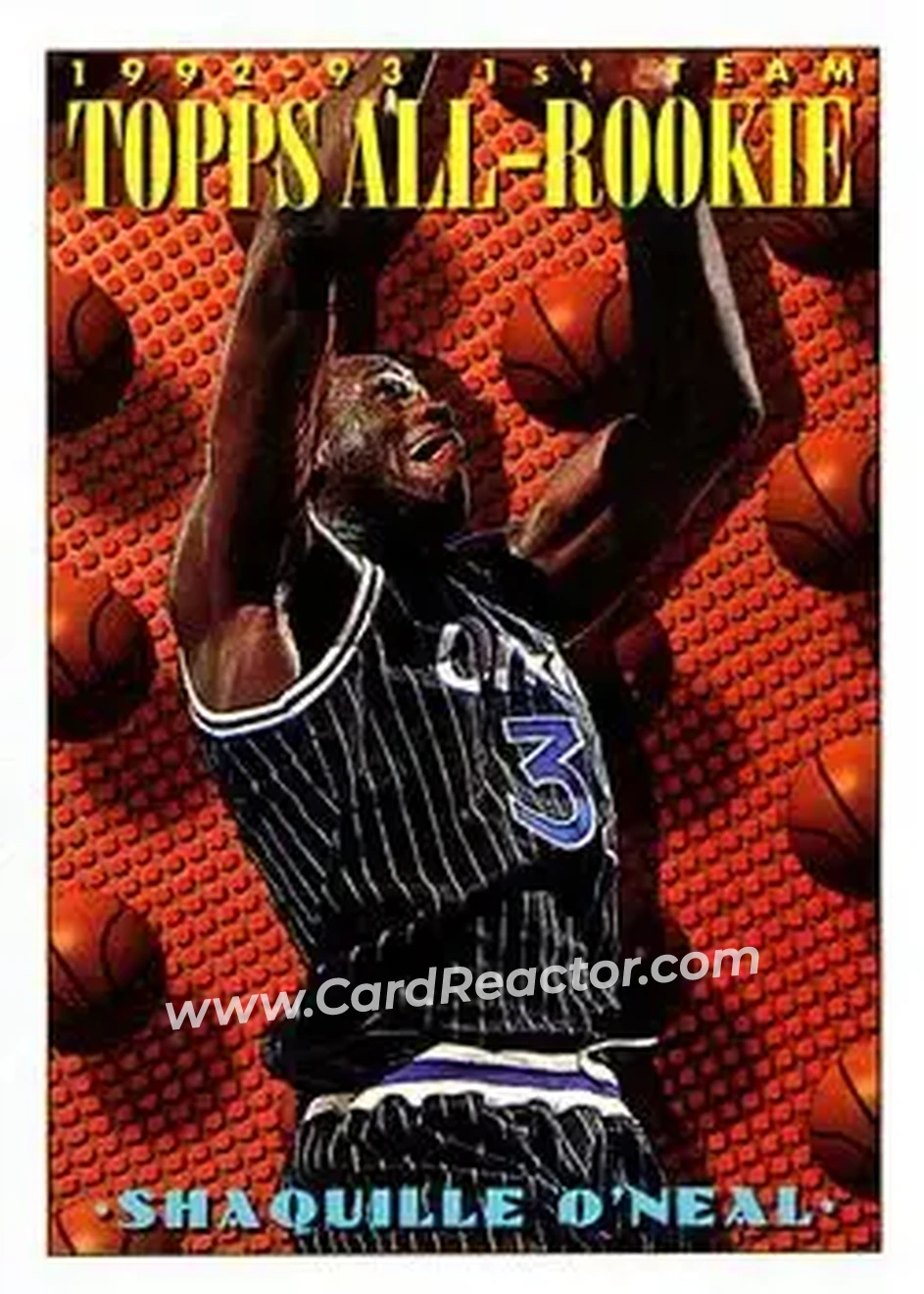1993-94 Topps #152 - Shaquille O'Neal - Orlando Magic - Front 1993-94 Topps #152 - Shaquille O'Neal - Orlando Magic - Front
