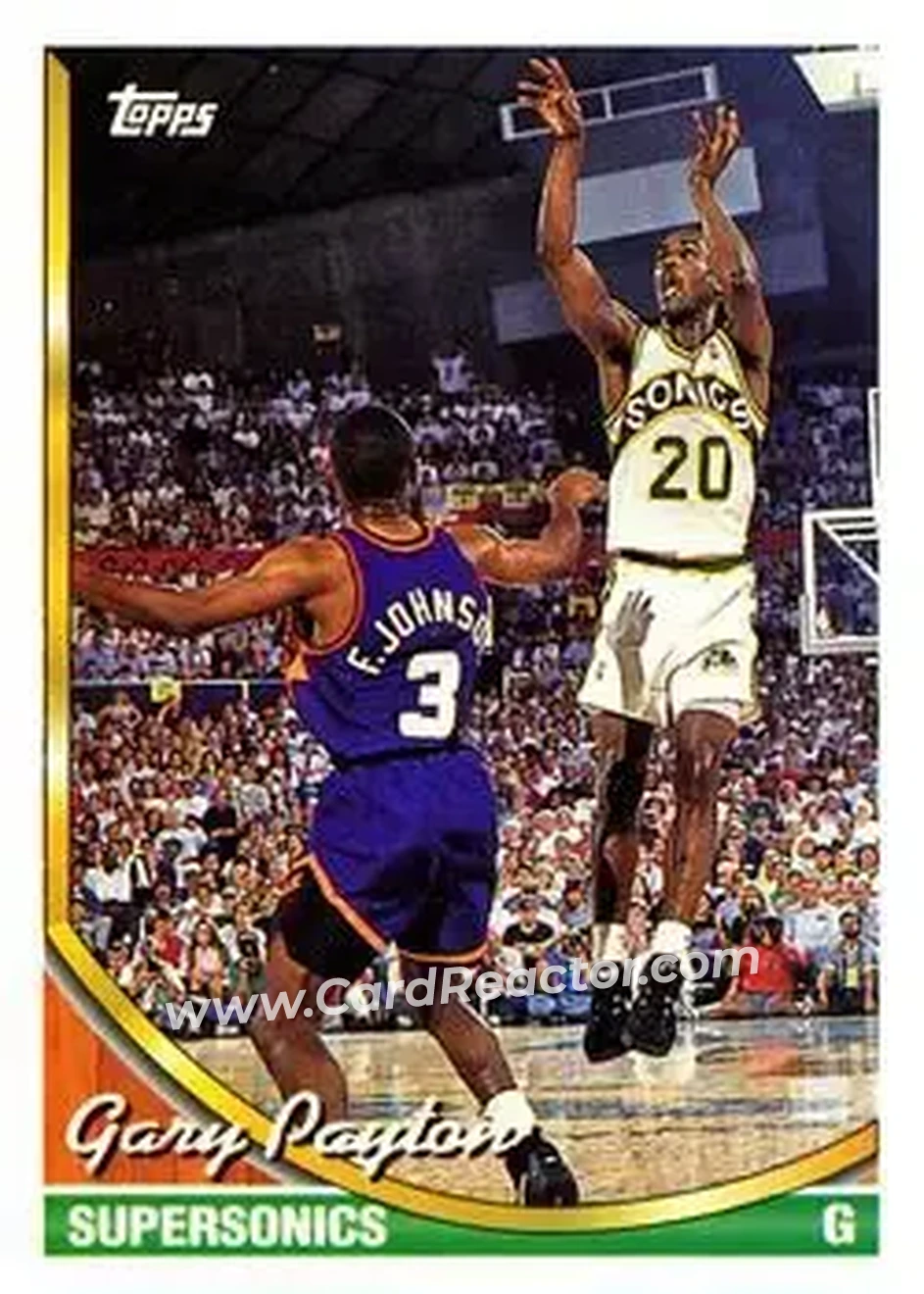 1993-94 Topps #155 - Gary Payton - Seattle SuperSonics - Front