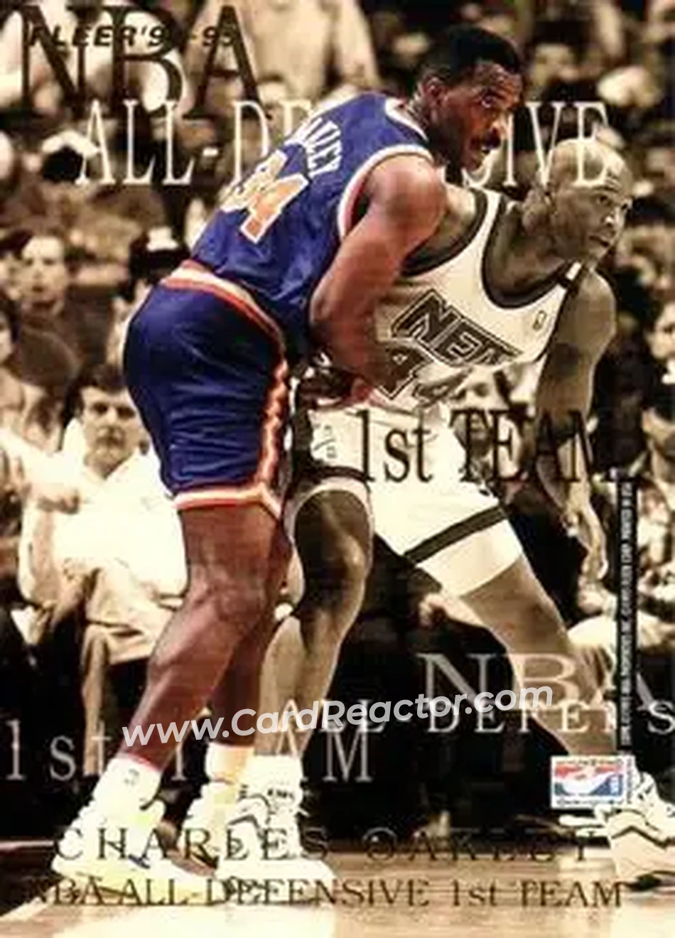 1994-95 Fleer European - NBA All-Defensive Team #NNO - Card #NNO - Back 1994-95 Fleer European - NBA All-Defensive Team #NNO - Card #NNO - Back