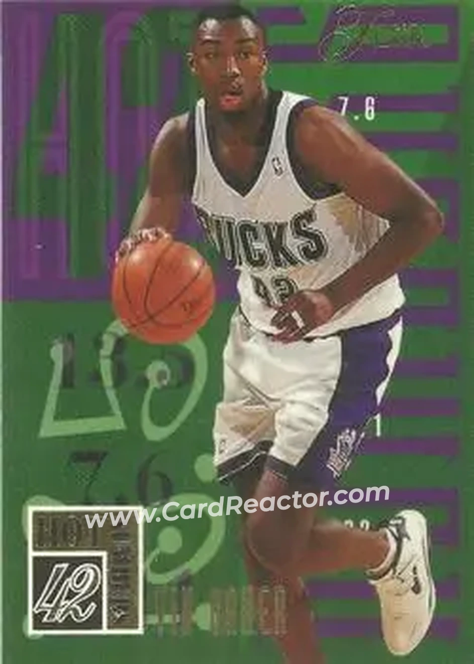 1994-95 Flair - Hot Numbers #1 - Vin Baker - Milwaukee Bucks - Front 1994-95 Flair - Hot Numbers #1 - Vin Baker - Milwaukee Bucks - Front