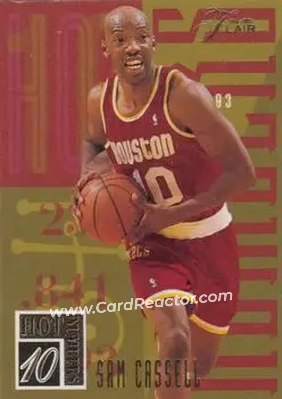 1994-95 Flair - Hot Numbers #2 - Sam Cassell - Houston Rockets - Front 1994-95 Flair - Hot Numbers #2 - Sam Cassell - Houston Rockets - Front