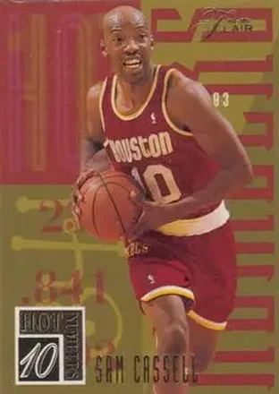 1994-95 Flair - Hot Numbers #2 - Sam Cassell - Houston Rockets 1994-95 Flair - Hot Numbers #2 - Sam Cassell - Houston Rockets