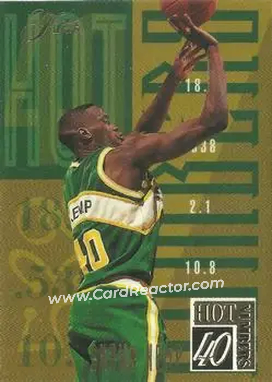 1994-95 Flair - Hot Numbers #6 - Shawn Kemp - Seattle SuperSonics - Front