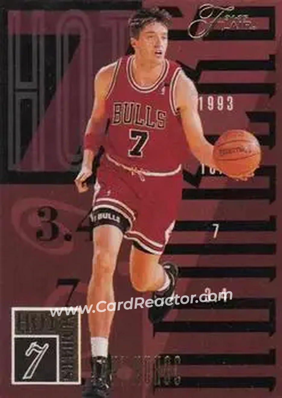 1994-95 Flair - Hot Numbers #7 - Toni Kukoc - Chicago Bulls - Front