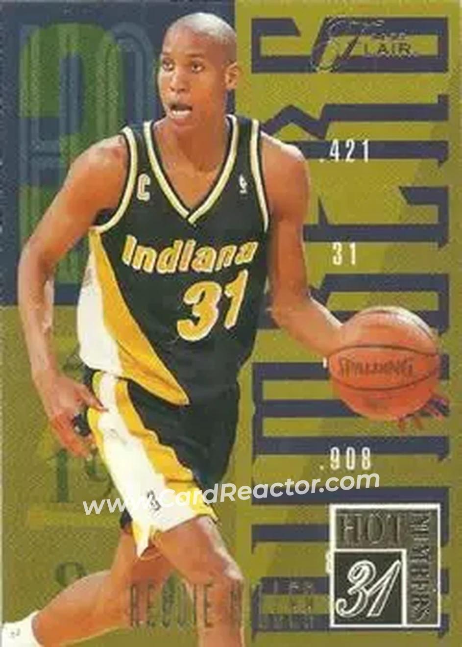 1994-95 Flair - Hot Numbers #9 - Reggie Miller - Indiana Pacers - Front