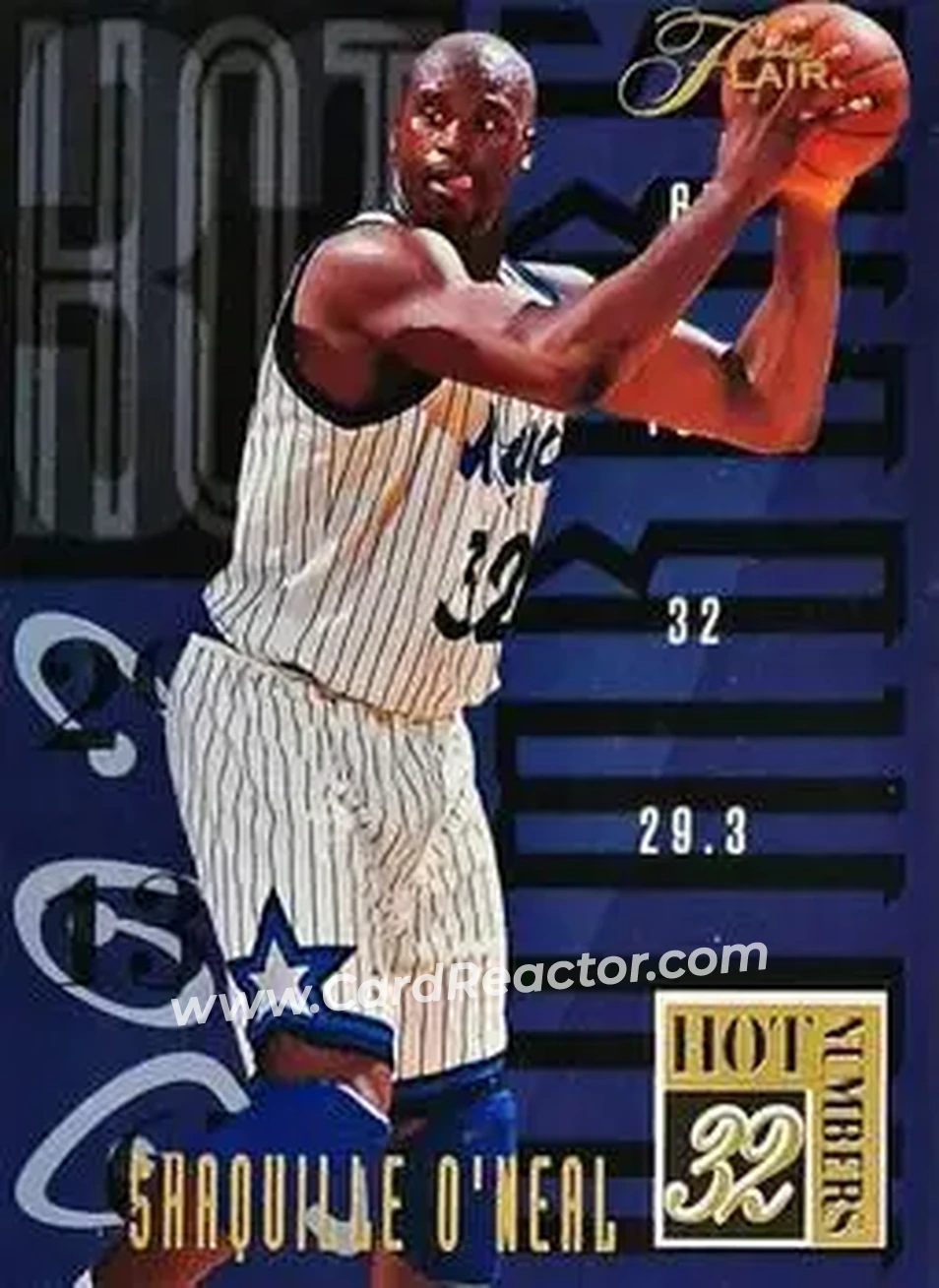 1994-95 Flair - Hot Numbers #12 - Shaquille O'Neal - Orlando Magic - Front