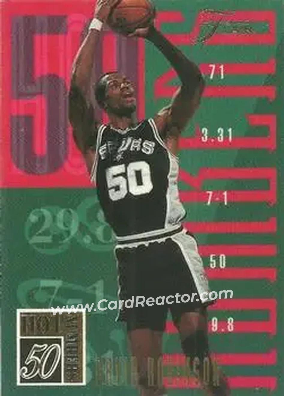 1994-95 Flair - Hot Numbers #15 - David Robinson - San Antonio Spurs - Front