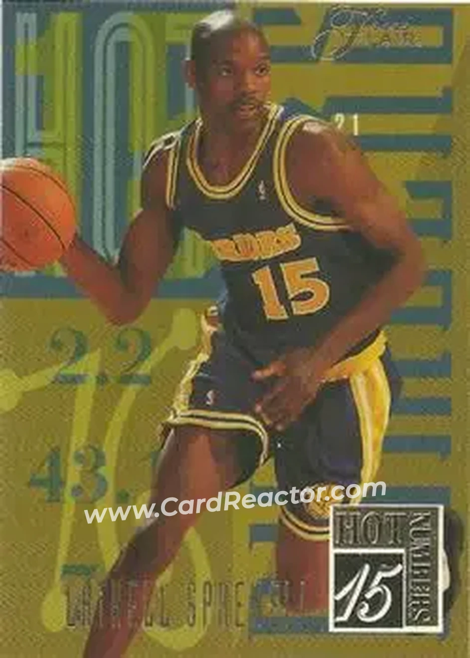 1994-95 Flair - Hot Numbers #16 - Latrell Sprewell - Golden State Warriors - Front 1994-95 Flair - Hot Numbers #16 - Latrell Sprewell - Golden State Warriors - Front