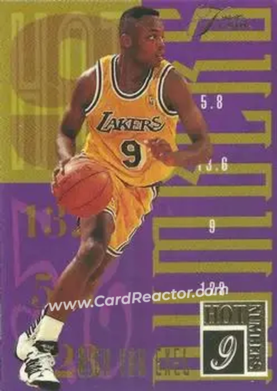 1994-95 Flair - Hot Numbers #19 - Nick Van Exel - Los Angeles Lakers - Front