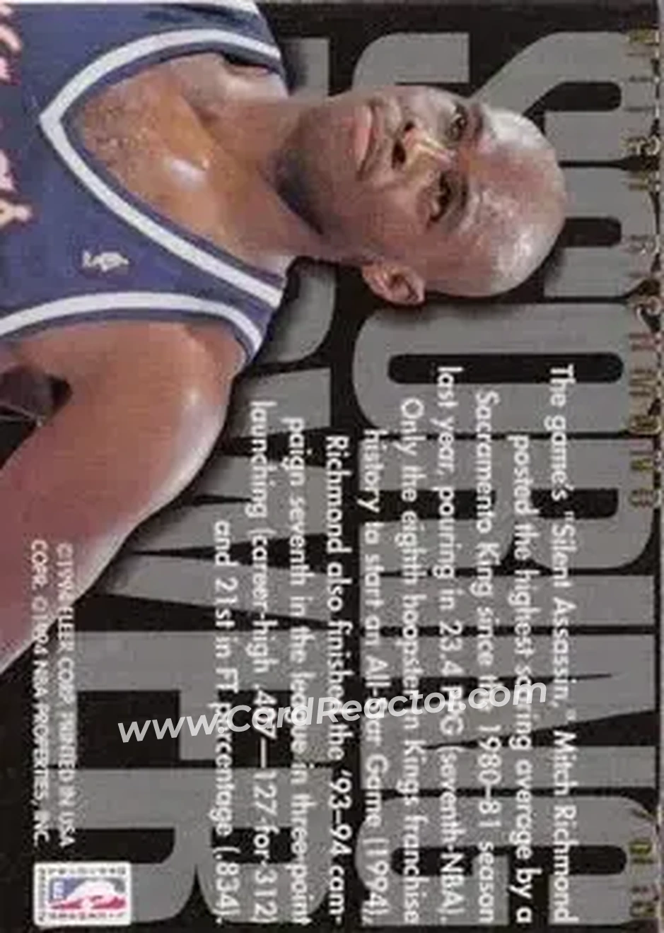 1994-95 Flair - Scoring Power #7 - Mitch Richmond - Sacramento Kings - Back 1994-95 Flair - Scoring Power #7 - Mitch Richmond - Sacramento Kings - Back