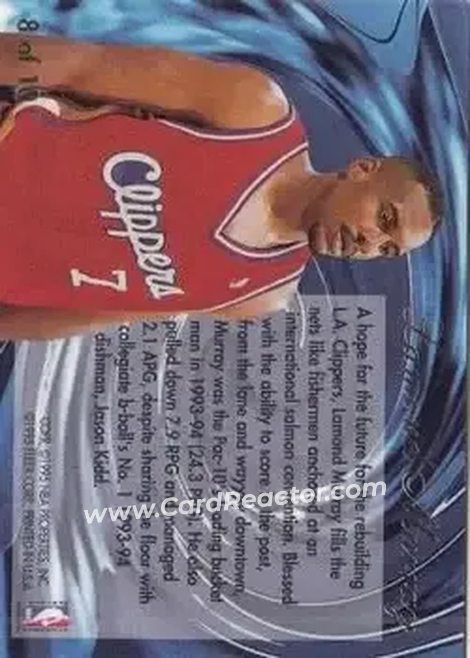 1994-95 Flair - Wave of the Future #8 - Lamond Murray - Los Angeles Clippers - Back 1994-95 Flair - Wave of the Future #8 - Lamond Murray - Los Angeles Clippers - Back