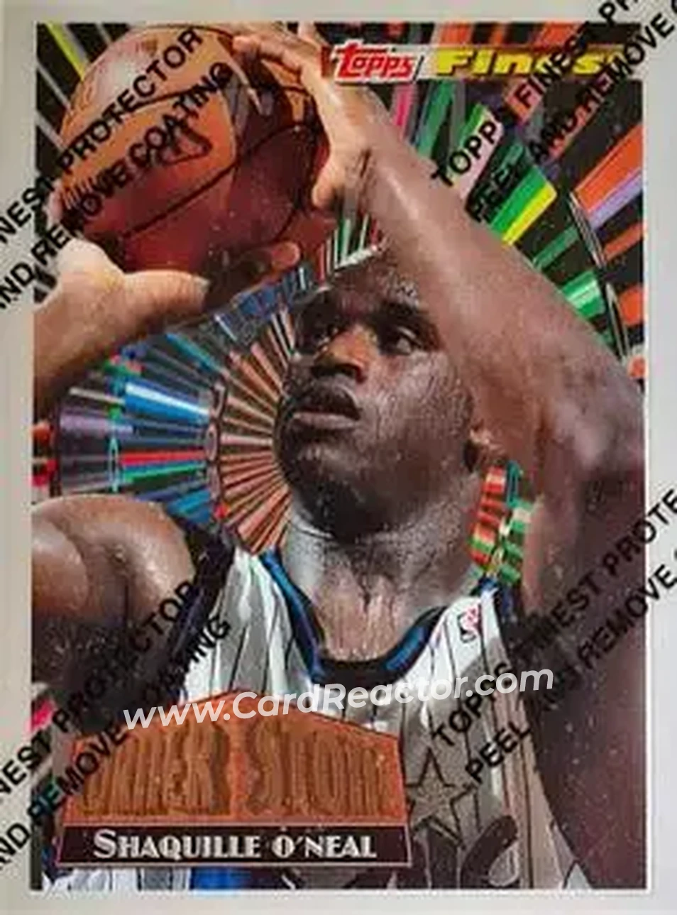 1994-95 Finest - Cornerstone #CS1 - Shaquille O'Neal - Orlando Magic - Front 1994-95 Finest - Cornerstone #CS1 - Shaquille O'Neal - Orlando Magic - Front