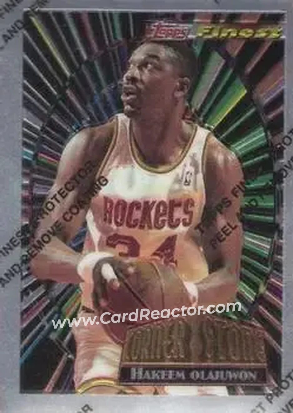 1994-95 Finest - Cornerstone #CS15 - Hakeem Olajuwon - Houston Rockets - Front