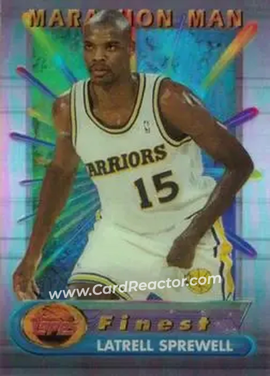 1994-95 Finest - Marathon Men #1 - Latrell Sprewell - Golden State Warriors - Front