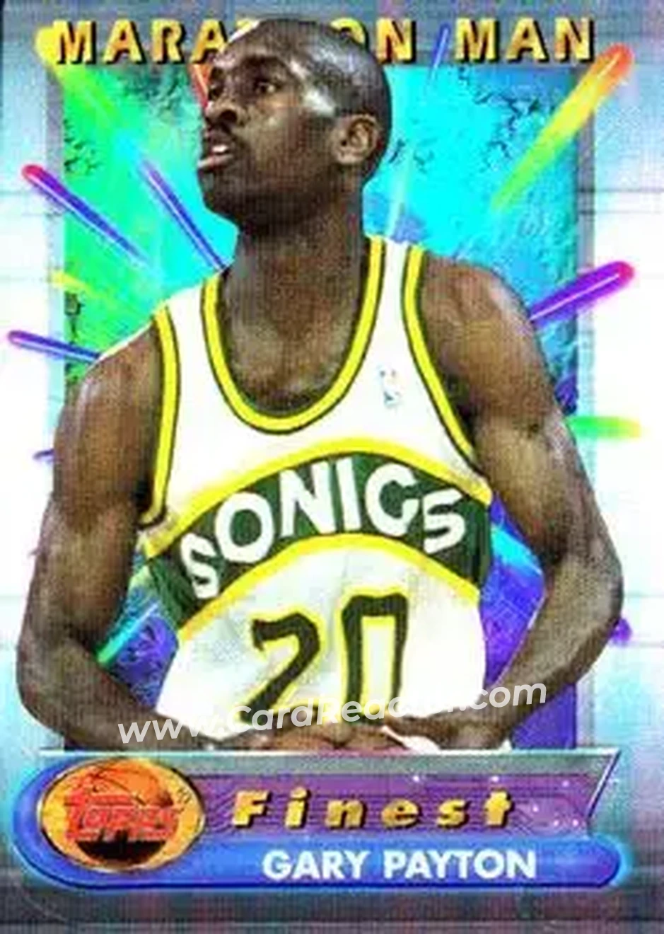 1994-95 Finest - Marathon Men #2 - Gary Payton - Seattle SuperSonics - Front